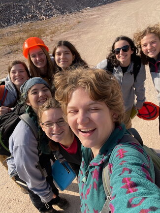 Students on a geology trip