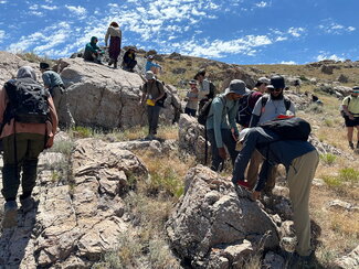 Students on a geology trip