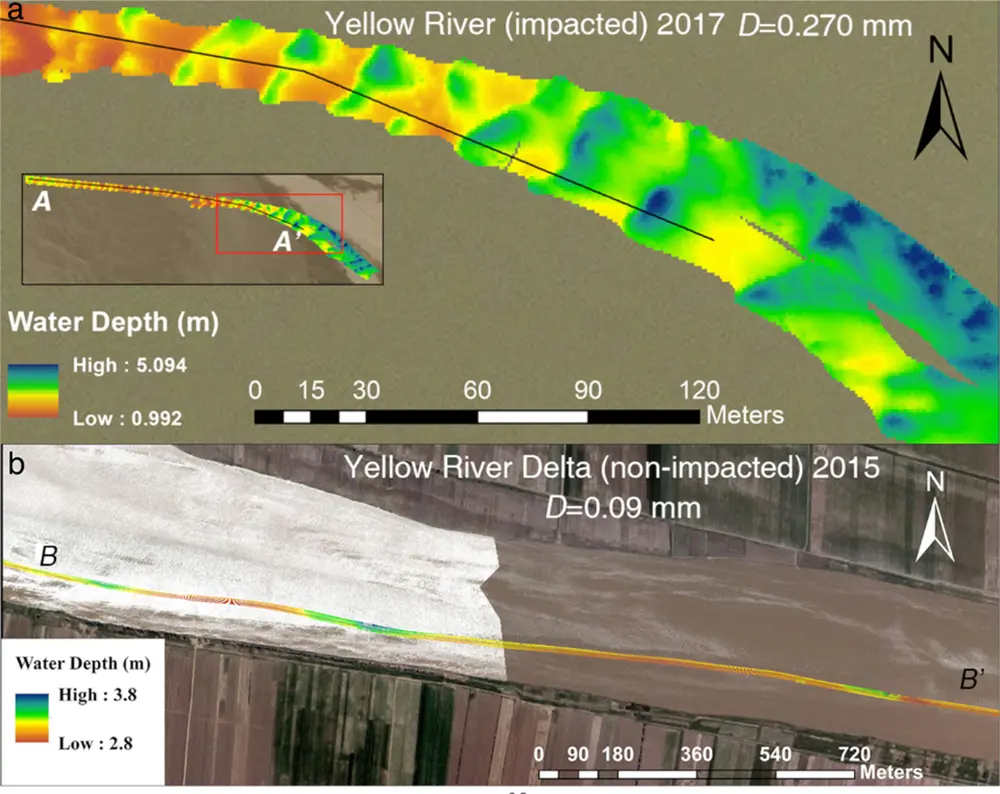 Multibean echosounder images of the Huange He River